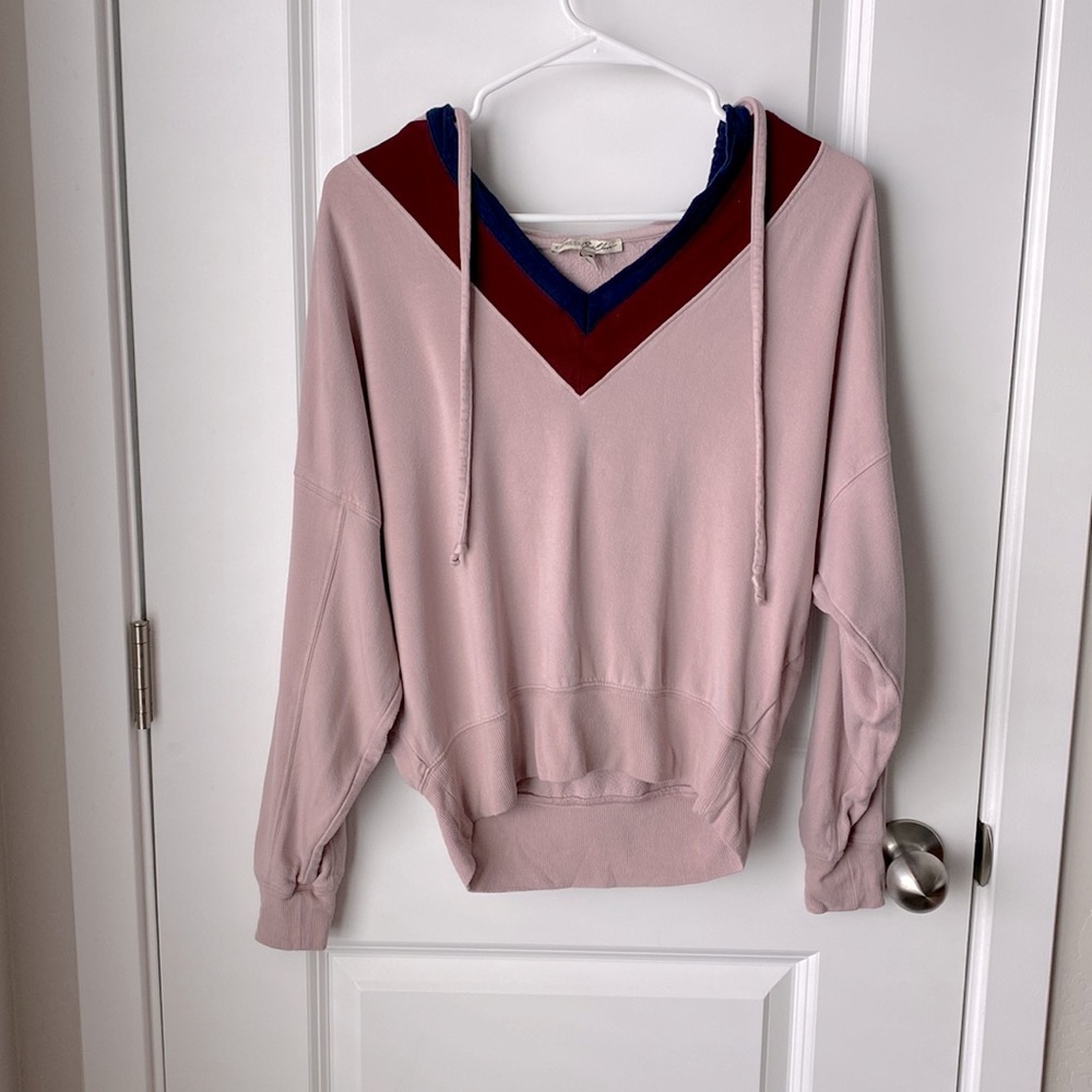 LAST CHANCE - Express One Eleven Striped V- Neck Hoodie